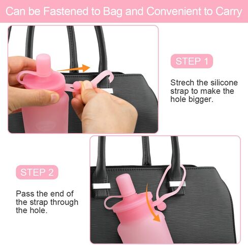 Morlike Reusable Baby Food Pouches, 4oz Silicone Squeeze Storage Bags with Straw for Toddlers Kids, Washable & Freezable (Pink - 2 Pack) in Saudi Arabia