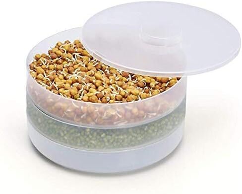 صانعة براعم صحية من 3 طبقات من بيليكسي، صندوق حاوية براعم طازجة لصناعة المنزل العضوي، صانعة براعم الفاصوليا مثالية للنمو في الأماكن المغلقة - 17 أونصة (500 مل) in Kuwait