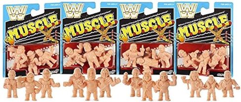 WWE M.U.S.C.L.E 12 Figure Set Andre Giant Iron Sheik Jake Snake Macho Man Junkyard Dog Mean Gene Rowdy Roddy Piper Ultimate Warrior Million Dollar Sgt Slaughter Ric Flair Hacksaw Jim Duggan Muscle Men in Saudi Arabia