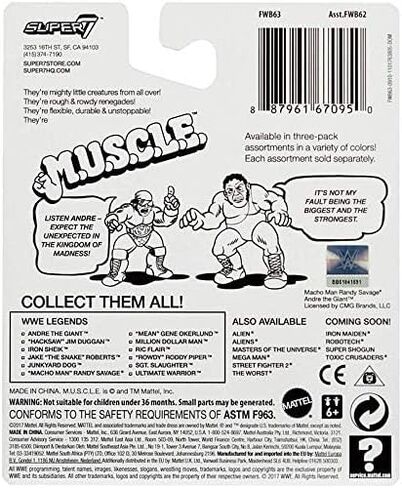 WWE M.U.S.C.L.E 12 Figure Set Andre Giant Iron Sheik Jake Snake Macho Man Junkyard Dog Mean Gene Rowdy Roddy Piper Ultimate Warrior Million Dollar Sgt Slaughter Ric Flair Hacksaw Jim Duggan Muscle Men in Saudi Arabia