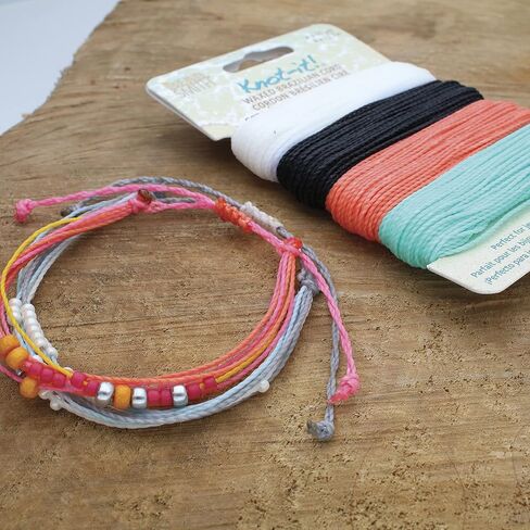 The Beadsmith Knot It Waxed Polyester Cord – Ocean Dreams – 1mm Diameter – 4 Cords, 15 Yards Each – Make Jewelry, Macrame, Friendship Bracelets and DIY Crafts in Saudi Arabia