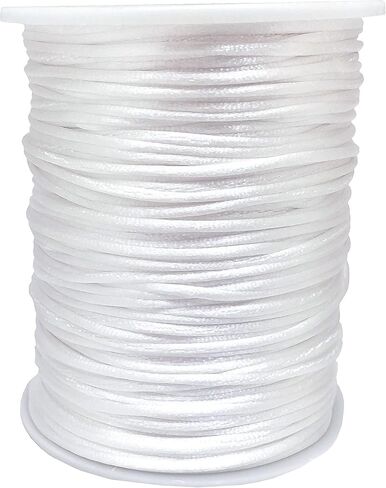1.5mm Satin Nylon Trim Cord, 263Feet Rattail Beading String Cord for Arts and Crafts, Macrame Bracelets, Necklaces,DIY, Jewelry Making(Black) in Saudi Arabia