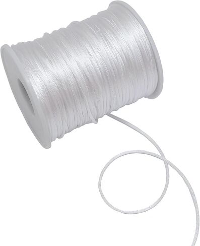 1.5mm Satin Nylon Trim Cord, 263Feet Rattail Beading String Cord for Arts and Crafts, Macrame Bracelets, Necklaces,DIY, Jewelry Making(Black) in Saudi Arabia