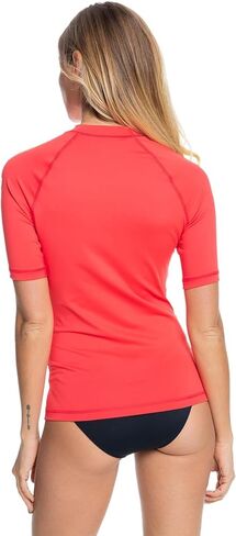 Roxy Women's Standard Whole Hearted كم قصير Rashguard، Cayenne 242 Exc in Kuwait