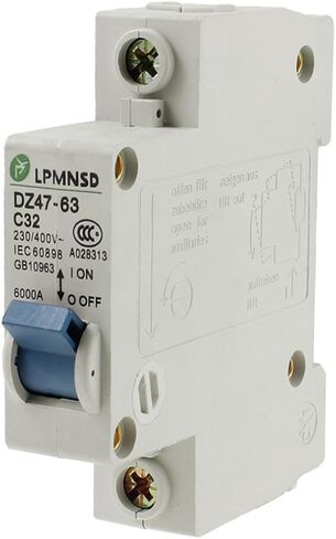 uxcell AC 230V 400V 32A Dz47-63 C32 1 Pole Mcb Miniature Circuit Breaker 6000A Rated Circuit Breaking Capacity in Saudi Arabia