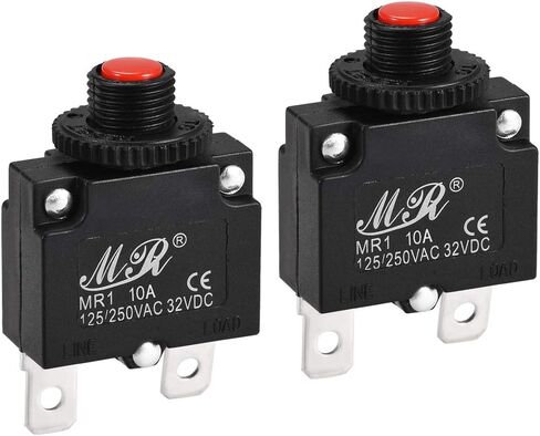 uxcell Thermal Circuit Breakers 16A 125/250V AC 32V DC Push Button Manual Reset Overload Protector Switch 2 Pcs in Saudi Arabia