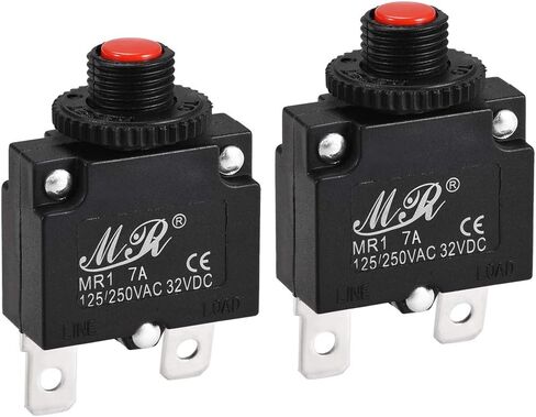 uxcell Thermal Circuit Breakers 16A 125/250V AC 32V DC Push Button Manual Reset Overload Protector Switch 2 Pcs in Saudi Arabia