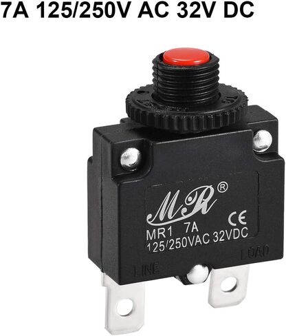 uxcell Thermal Circuit Breakers 16A 125/250V AC 32V DC Push Button Manual Reset Overload Protector Switch 2 Pcs in Saudi Arabia