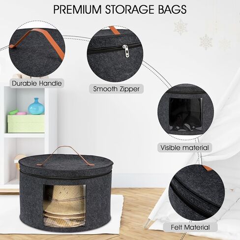 CINPIUK صندوق تخزين كبير للقبعة للنساء والرجال مقاس 17 بوصة D حقيبة منظم قبعة السفر القابلة للطي مع نافذة عرض صندوق تخزين مستدير لملابس رعاة البقر وقبعة الحيوانات المحشوة in Kuwait