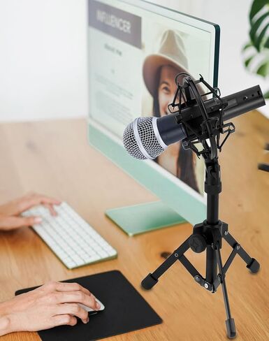 QWORK Microphone Shock Mount with Anti, Fits 28mm-32mm Mics, Vibration Noise Reduction, Adjustable for Recording, Podcasting, Live Performance, 2 Pcs in Saudi Arabia