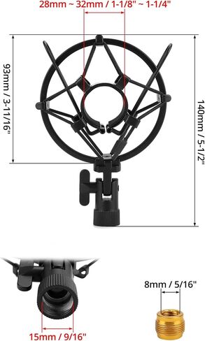 QWORK Microphone Shock Mount with Anti, Fits 28mm-32mm Mics, Vibration Noise Reduction, Adjustable for Recording, Podcasting, Live Performance, 2 Pcs in Saudi Arabia