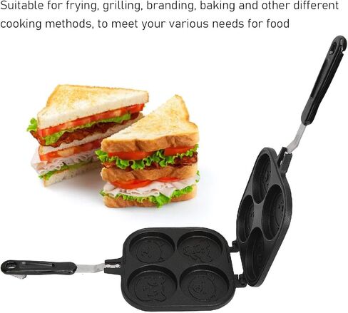 Double Sided Pancake Pan, Aluminum Alloy Non Stick Coating Pan for Fluffy Waffles, Portable High Efficiency Pancake Pan for Outdoor Cooking Camping Picnics in Saudi Arabia