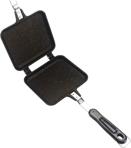 Double-sided Frying Pan, Non-stick Tortillas Sandwich Maker Pan with Handles, Aluminum Alloy Flip Tray Barbecue Plate Waffle Pancake Snack Griddle Pan for Breakfast in Saudi Arabia