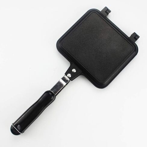Double-sided Frying Pan, Non-stick Tortillas Sandwich Maker Pan with Handles, Aluminum Alloy Flip Tray Barbecue Plate Waffle Pancake Snack Griddle Pan for Breakfast in Saudi Arabia