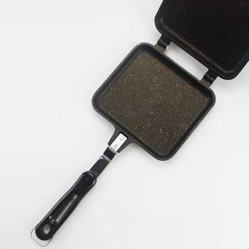 Double-sided Frying Pan, Non-stick Tortillas Sandwich Maker Pan with Handles, Aluminum Alloy Flip Tray Barbecue Plate Waffle Pancake Snack Griddle Pan for Breakfast in Saudi Arabia