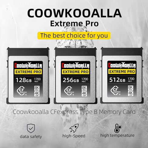 Coowkooalla CFexpress Type B Memory Card,Up to 1700MB/s Read,Raw 8K Video Recording (512GB) in Saudi Arabia