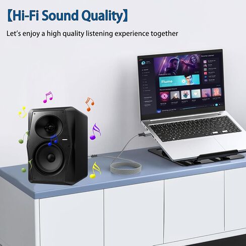كابل صوت ستيريو USB إلى 1/4 بوصة TRS، محول صوت ذكر 4FT USB A إلى 6.35 مم 1/4 بوصة للكمبيوتر المحمول والنوافذ والكمبيوتر الشخصي ومكبر الصوت ومكبر الصوت وسماعات الرأس، ملاحظة: لا ينطبق على التسجيل والشاحنة ومنافذ USB للتلفزيون in Kuwait