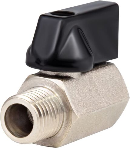 Breezliy 2 قطعة 1/4 "النحاس صمام كروي صغير NPT أنثى x ذكر صمام الإغلاق ، 1/4 بوصة NPT الغاز ، صمام إغلاق خط المياه in Kuwait