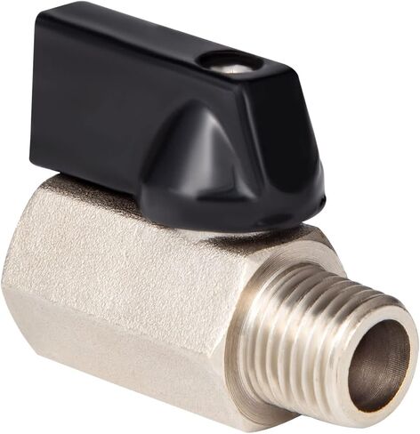 Breezliy 2 قطعة 1/4 "النحاس صمام كروي صغير NPT أنثى x ذكر صمام الإغلاق ، 1/4 بوصة NPT الغاز ، صمام إغلاق خط المياه in Kuwait