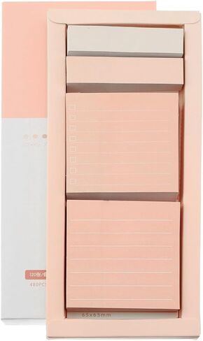 Pink 1 Box Sticky Notes Set Self-Stick Note Pads Sheets Pastel Sticky Note Pads Self-Stick Index Tabs Cute Memo Notepads for School Office and Home in Saudi Arabia