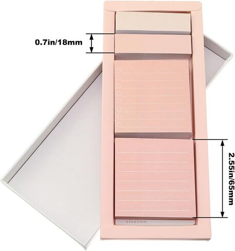 Pink 1 Box Sticky Notes Set Self-Stick Note Pads Sheets Pastel Sticky Note Pads Self-Stick Index Tabs Cute Memo Notepads for School Office and Home in Saudi Arabia