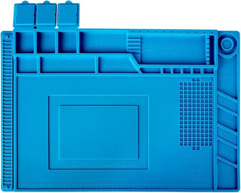 Kaisi S-130 Insulation Silicone Soldering Mat Repair Mat, Heat Resistant Silicone Work Mat 932°F with Scale Ruler and Screw Position for Soldering, CellPhone Electronics Repair, Size: 13.8 x 9.8 inch in Saudi Arabia