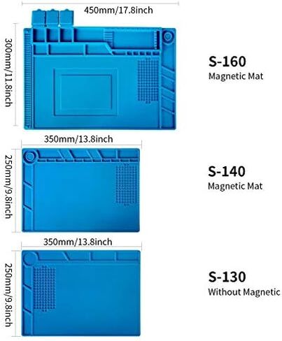 Kaisi S-130 Insulation Silicone Soldering Mat Repair Mat, Heat Resistant Silicone Work Mat 932°F with Scale Ruler and Screw Position for Soldering, CellPhone Electronics Repair, Size: 13.8 x 9.8 inch in Saudi Arabia