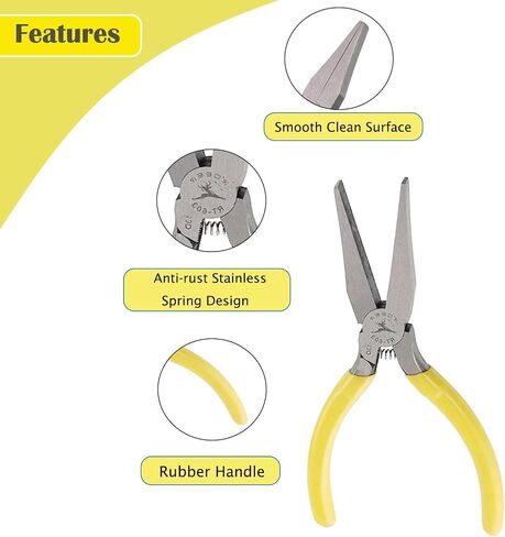 Rongon Flat Nose Plier Professional Jewelry Making Pliers Smooth Jaw Long Needle Nose Plier for Family Wire Bending Warpping Shaping, Jewelers Repair Tools (6 Inch) in Saudi Arabia