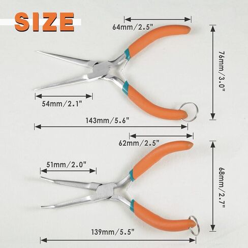 Long Needle Nose Pliers 7 Inches Extra Long Reach Bent Needle Nose Pliers with Serrated Jaw Lanyard Curved Handle Jewelry Pliers For Jewelry Making, Bending Wire and Small Object Gripping in Kuwait