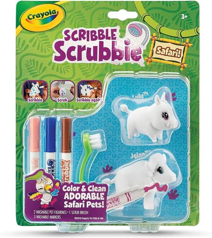 Crayola Scribble Scrubbie Safari Animals, Rhino and Hippo, 2 Count, Creative Toy, Gift for Kids, Age 3, 4, 5, 6 in Saudi Arabia