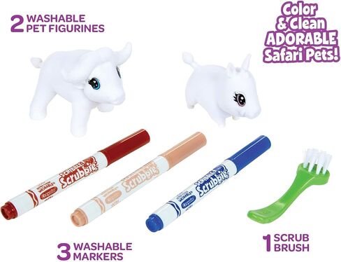 Crayola Scribble Scrubbie Safari Animals, Rhino and Hippo, 2 Count, Creative Toy, Gift for Kids, Age 3, 4, 5, 6 in Saudi Arabia