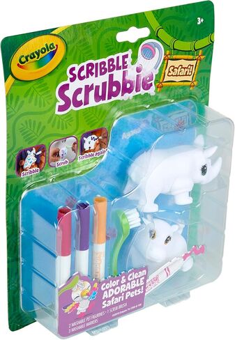 Crayola Scribble Scrubbie Safari Animals, Rhino and Hippo, 2 Count, Creative Toy, Gift for Kids, Age 3, 4, 5, 6 in Saudi Arabia