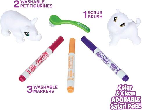 Crayola Scribble Scrubbie Safari Animals, Rhino and Hippo, 2 Count, Creative Toy, Gift for Kids, Age 3, 4, 5, 6 in Saudi Arabia
