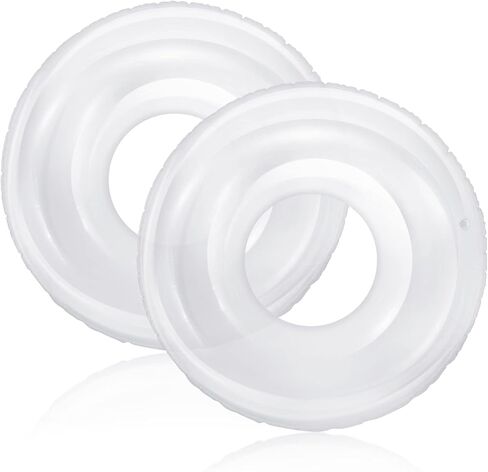 2 Pcs Summer Heart Pool Float 43'' Clear Aesthetic Inflatable Ring Heart Shaped Transparent Bachelorette Pool Floats for Swimming Party Photo Shoot Beach in Saudi Arabia