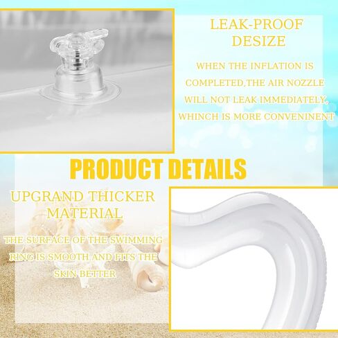 2 Pcs Summer Heart Pool Float 43'' Clear Aesthetic Inflatable Ring Heart Shaped Transparent Bachelorette Pool Floats for Swimming Party Photo Shoot Beach in Saudi Arabia