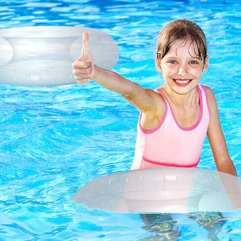 2 Pcs Summer Heart Pool Float 43'' Clear Aesthetic Inflatable Ring Heart Shaped Transparent Bachelorette Pool Floats for Swimming Party Photo Shoot Beach in Saudi Arabia