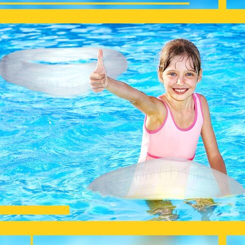 2 Pcs Summer Heart Pool Float 43'' Clear Aesthetic Inflatable Ring Heart Shaped Transparent Bachelorette Pool Floats for Swimming Party Photo Shoot Beach in Saudi Arabia