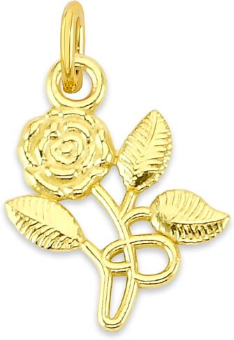 سحر صغير من الذهب الوردي الصلب عيار 10 أو 14 قيراط، رمز ساحر على شكل زهرة لطيفة مع مشبك in Kuwait