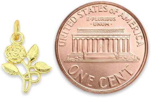 سحر صغير من الذهب الوردي الصلب عيار 10 أو 14 قيراط، رمز ساحر على شكل زهرة لطيفة مع مشبك in Kuwait