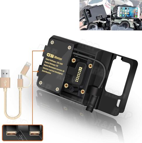 willis Motorcycle Phone Mount for BMW R1200GS, Mobile Phone Holder with Dual USB Charging Ports for BMW ADV F700 800GS R1250GS,GPS Navigation Bracket for Honda CRF1000L Africa Twin CRF1000L 2016 in Saudi Arabia
