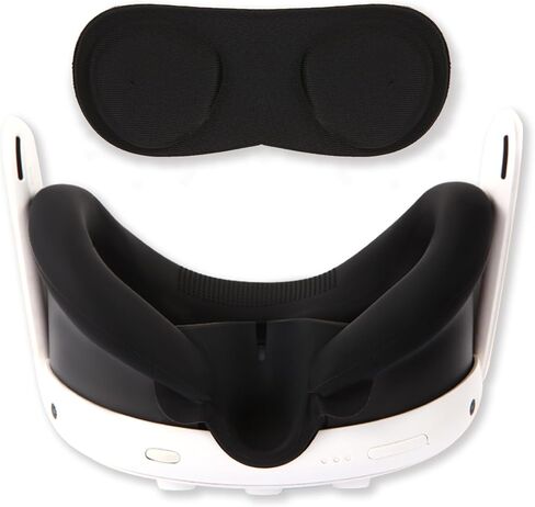OOAVR VR Silicone Case Covers for Meta/Oculus Quest 3,VR Face Pad-Sweatproof and Light-Blocking Washable VR Face Cushion Accessorie and VR Lens Cover(Black) in Kuwait