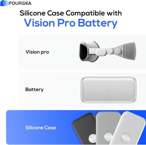 غطاء حافظة من السيليكون الناعم لحافظة بطارية Vision Pro - حامل بطارية مريح - حافظة ملحقات Vision Pro لسماعات الواقع الافتراضي - واقي سيليكون لبطارية Vision Pro (أسود) in Saudi Arabia