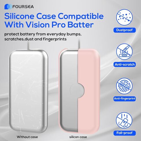 غطاء حافظة من السيليكون الناعم لحافظة بطارية Vision Pro - حامل بطارية مريح - حافظة ملحقات Vision Pro لسماعات الواقع الافتراضي - واقي سيليكون لبطارية Vision Pro (أسود) in Saudi Arabia