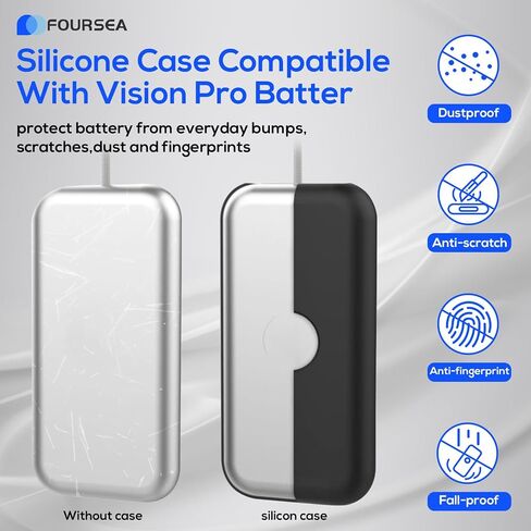 غطاء حافظة من السيليكون الناعم لحافظة بطارية Vision Pro - حامل بطارية مريح - حافظة ملحقات Vision Pro لسماعات الواقع الافتراضي - واقي سيليكون لبطارية Vision Pro (أسود) in Saudi Arabia