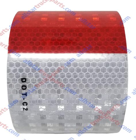 [ALL STAR TRUCK PARTS] شريط واضح DOT-C2 مقطورة شاحنة عاكسة للضوء باللون الأحمر والأبيض (3 بوصات × 50 قدمًا) in Kuwait