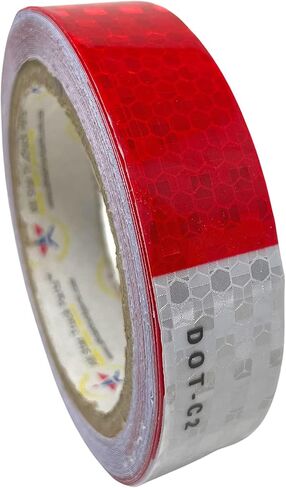[ALL STAR TRUCK PARTS] شريط واضح DOT-C2 مقطورة شاحنة عاكسة للضوء باللون الأحمر والأبيض (3 بوصات × 50 قدمًا) in Kuwait
