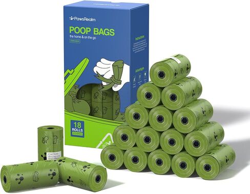 PawsRealm Dog Poop Bags Rolls, Leak-Proof and Extra-Thick Doggie Poop Bags, Pet Waste Bags Doggy Poop Bags, Dog Walking and Travel, Fits All Dispensers, Refill Rolls, Lavender Scented, 270 Count in Saudi Arabia