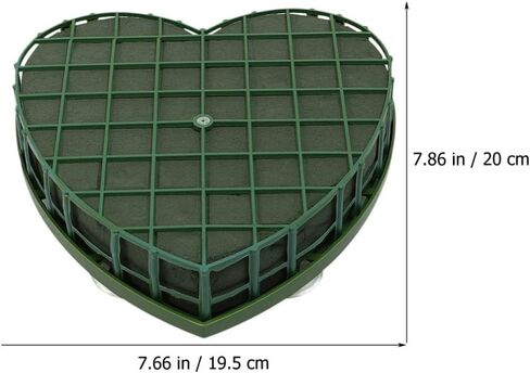 Sewroro 4pcs Heart Floral Foam Blocks Green Flower Clay Heart Shaped Floral Bricks Artificial Floral Mud with Suction Cup Tray in Saudi Arabia