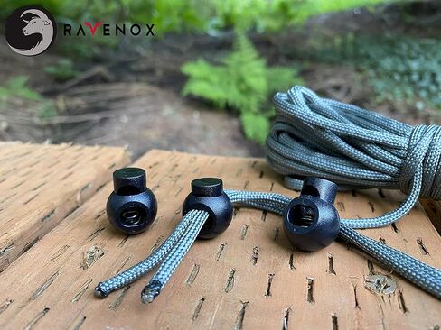 Ravenox Round Bubble Ball Cord Lock | Cord Locks for Drawstrings, Rope, Twine, Apparel Use | String Stopper for Great Outdoors | Plastic Ball Stop for Bags, Luggage | Shock Cord Lock for Cord Ends in Kuwait