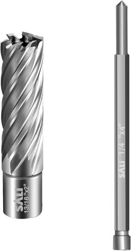 SALI 2 pcs Annular Cutter Diameter 5/8 Inch with Weldon Shank 3/4"(with 2 Flats) Cutting Depth 1" Mag Drill Bit for Magnetic Drill Press HSS Fully Ground Drill with One 1/4"*3" Pilot Pin in Kuwait